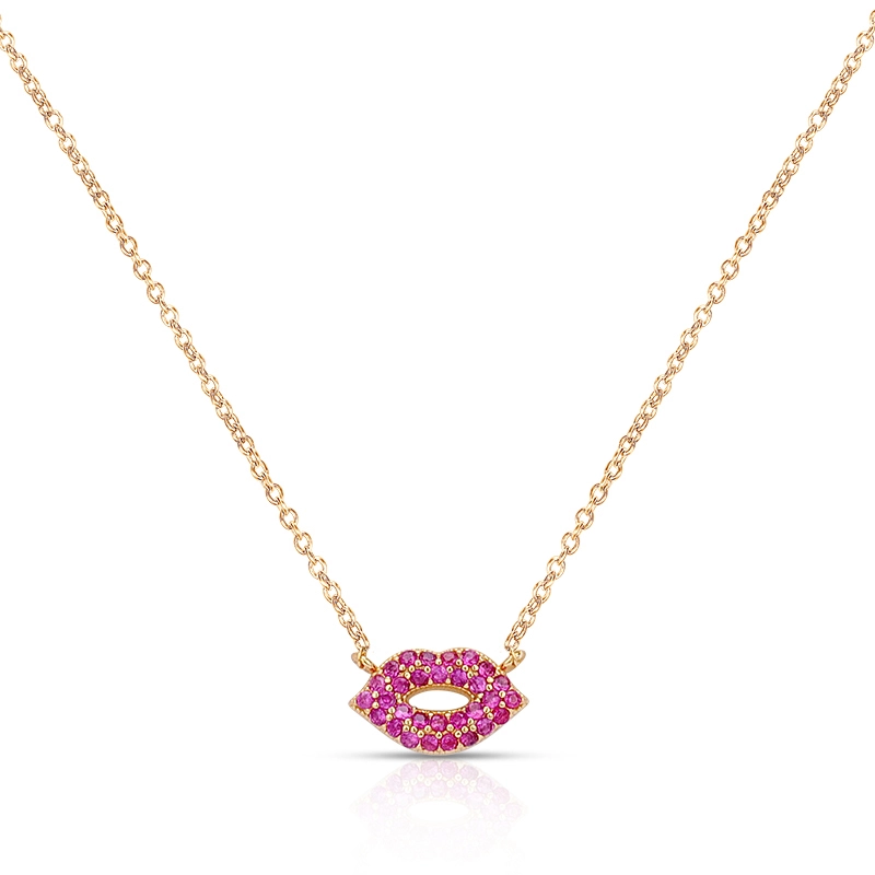 Pink Lips Necklace 1