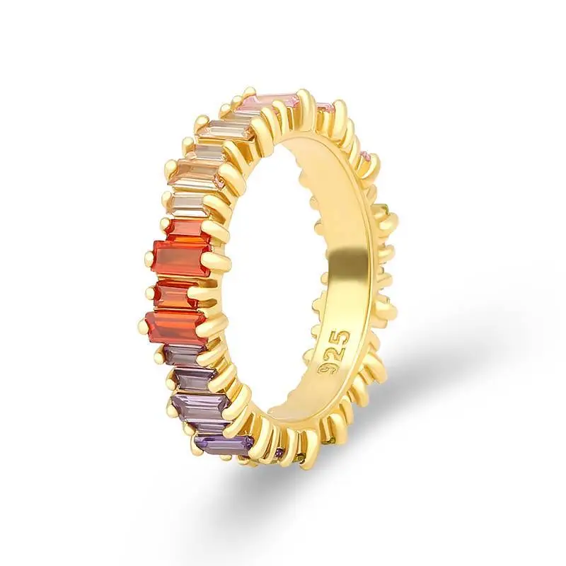 Rainbow Eternity Band Ring 1
