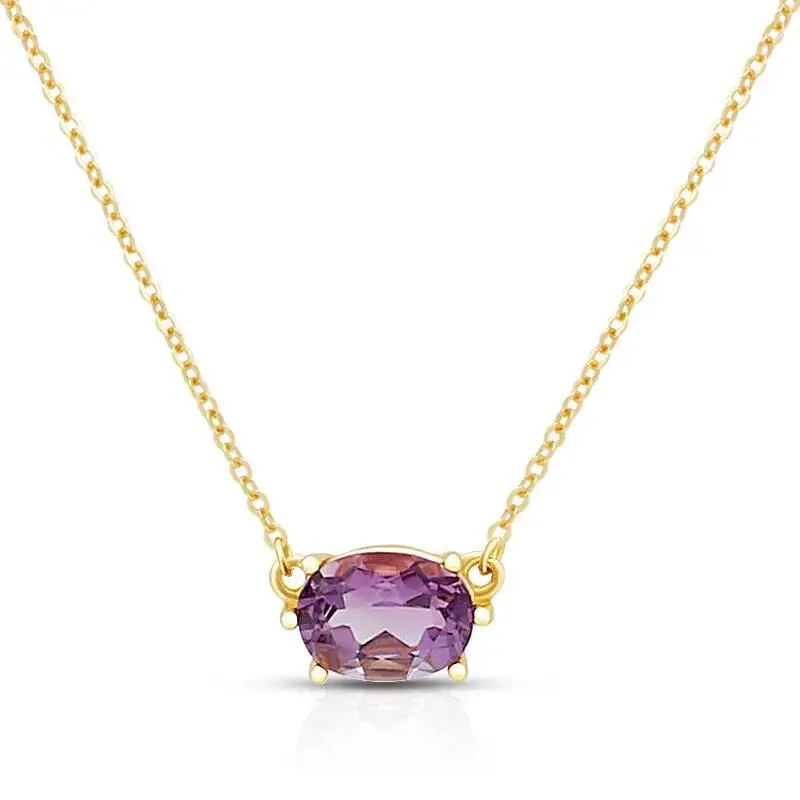 Oval Citrine Pendant Necklace 1