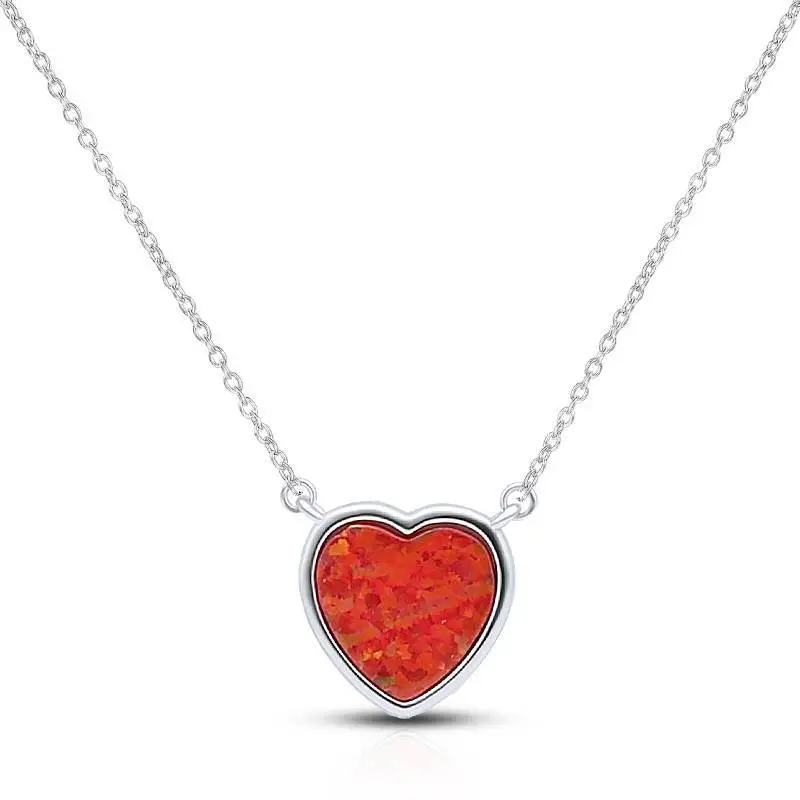 Red Heart Opal Necklace 1