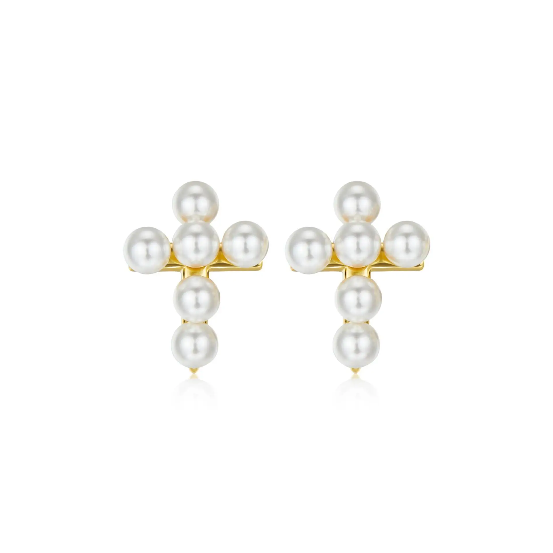 Pearl Cross Earrings 1