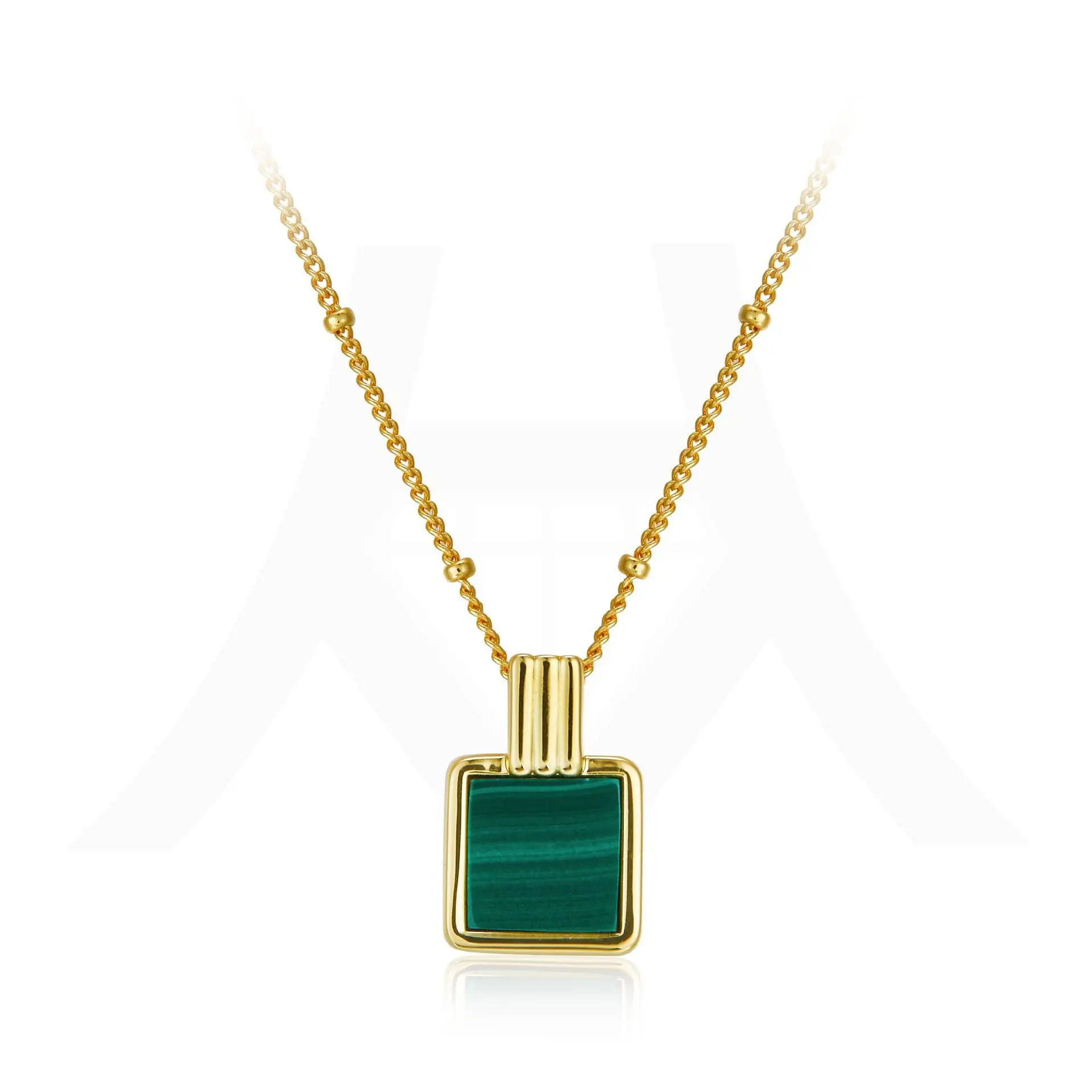 Square Malachite Necklace 1