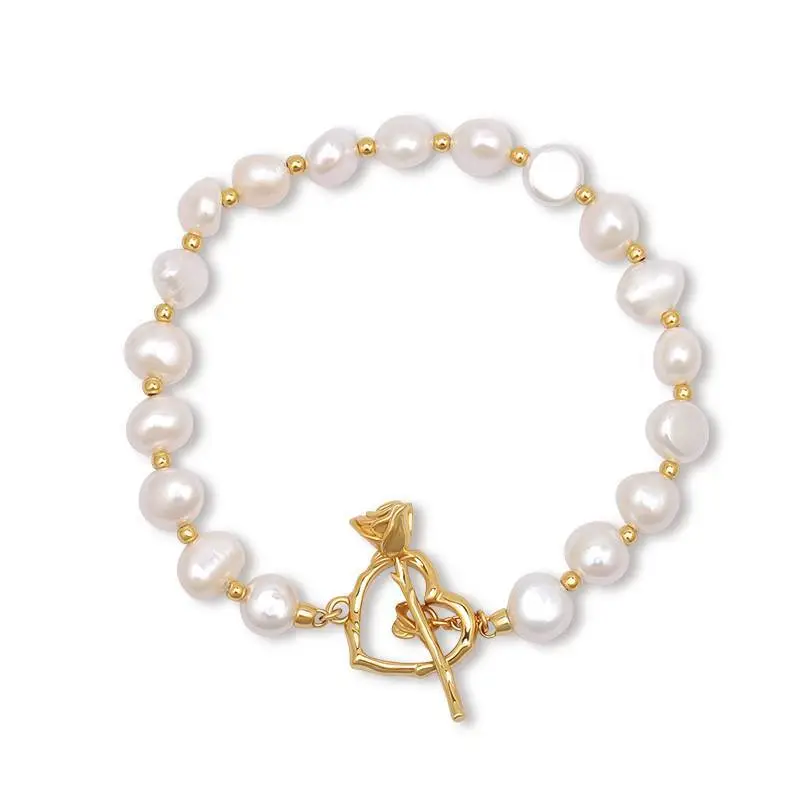 Rose Clasp Pearl Bracelet 1