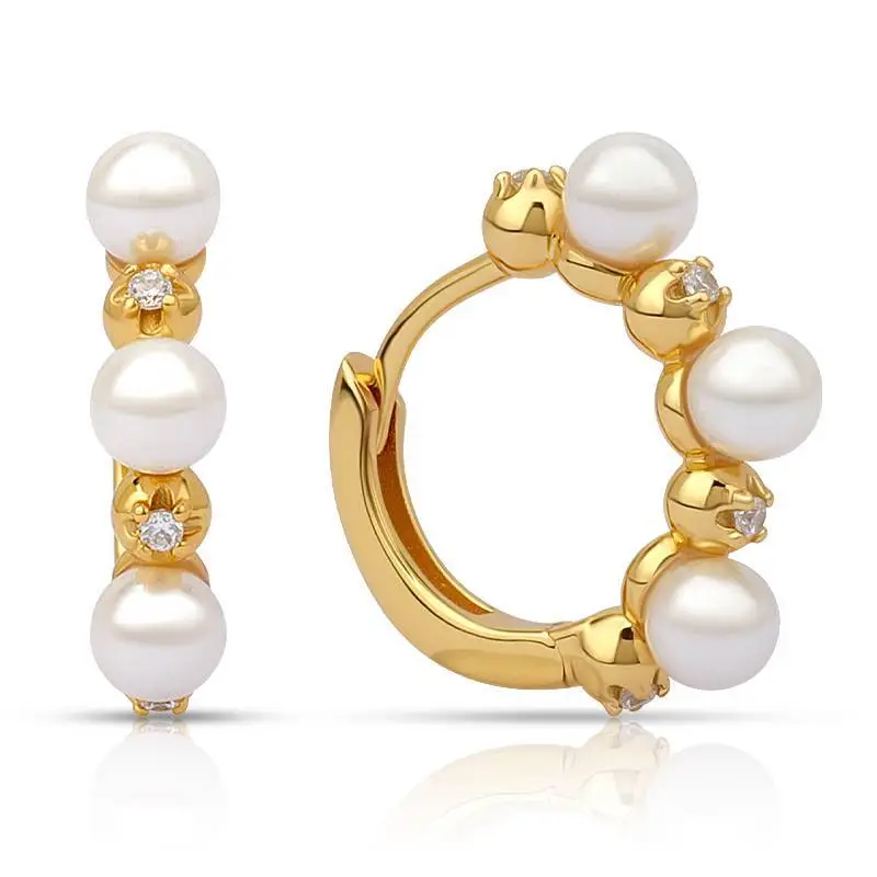 Pearl Hoop Earring Sterling Silver 1