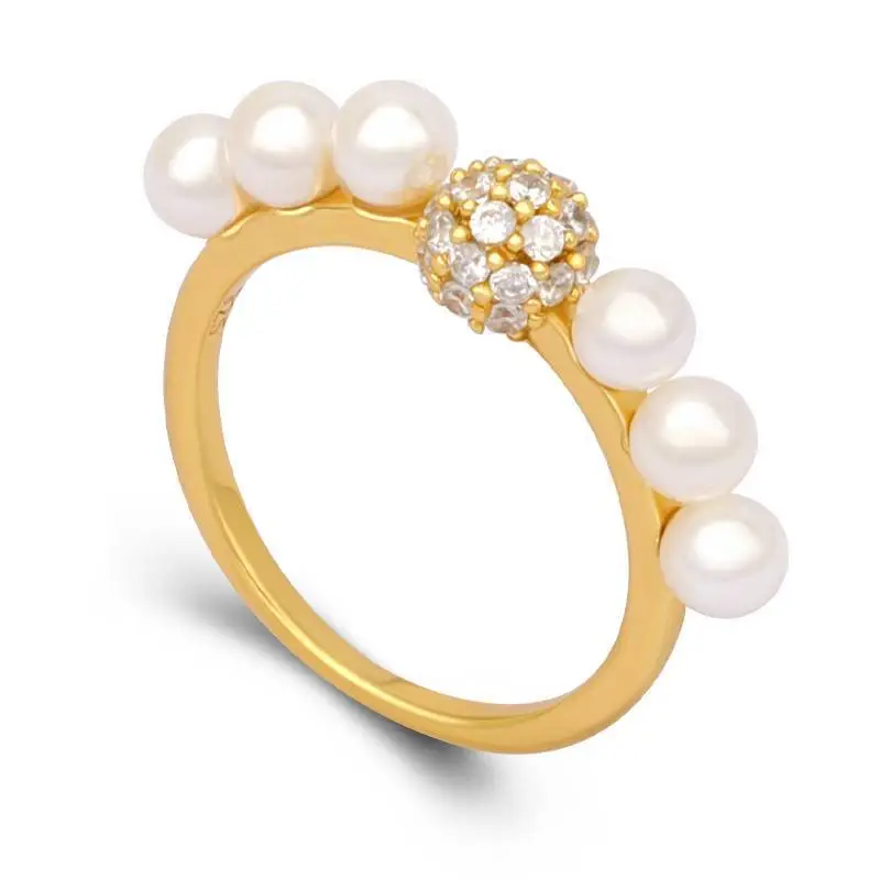 Pearl Pave Ring Sterling Silver 1