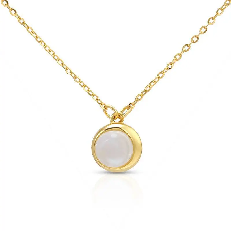 Round  Shape Moonstone Necklace 1