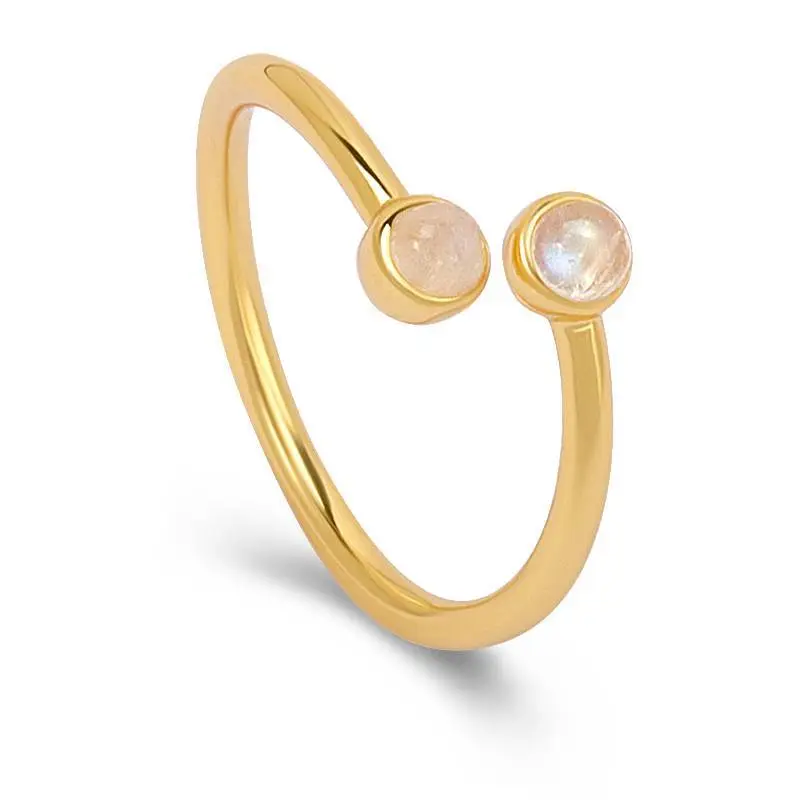 Round Moonstone Open Ring 1