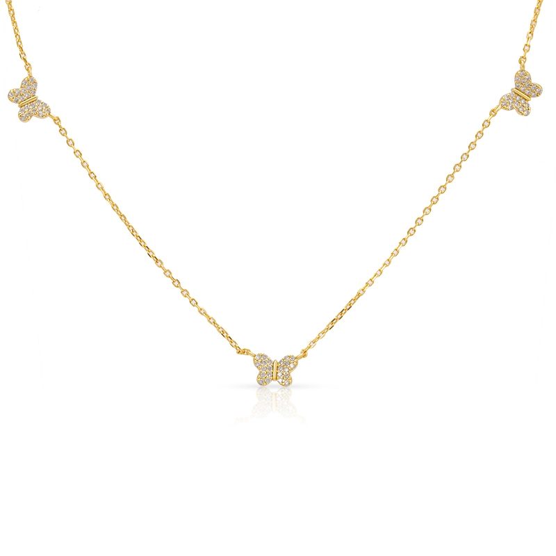 Cubic Zirconia Butterfly Choker Necklace 1