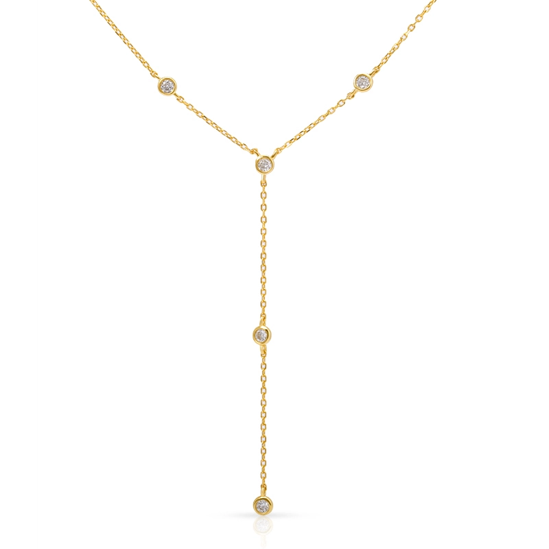 Cubic Zirconia Bezel Necklace 1