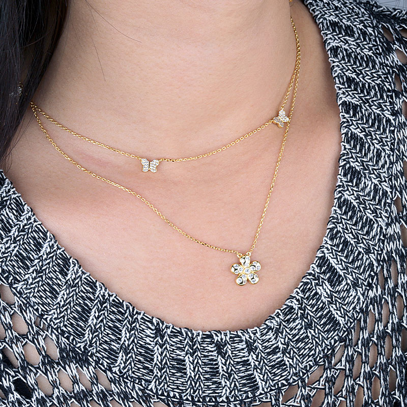 CZ Flower Necklace 5