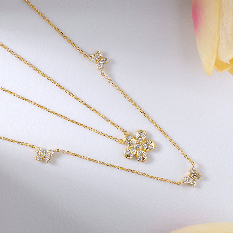 CZ Flower Necklace 3