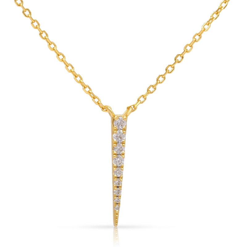 CZ Silver Spike Necklace 1