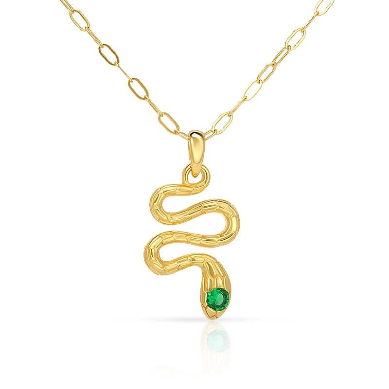 Green Eyes Snake Pendant 1