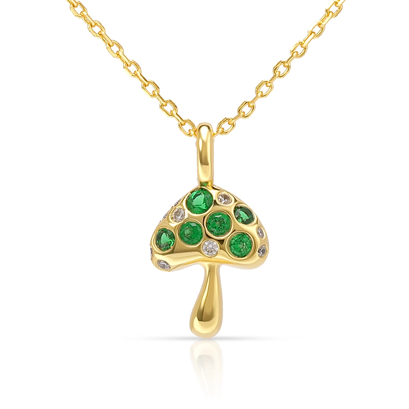 Green CZ Mushroom Pendant 1