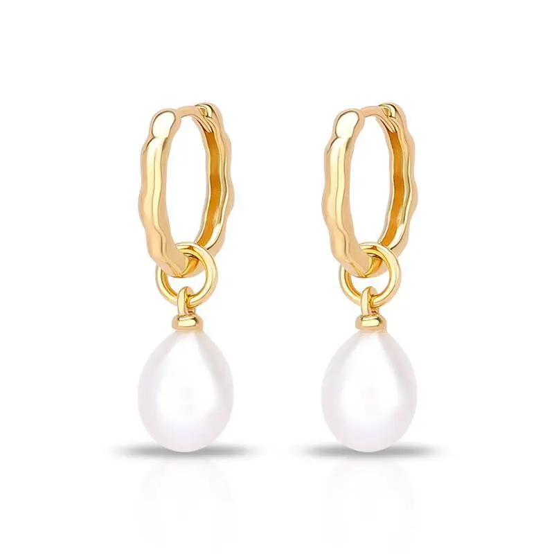 Baroque Pearl Hoops 1