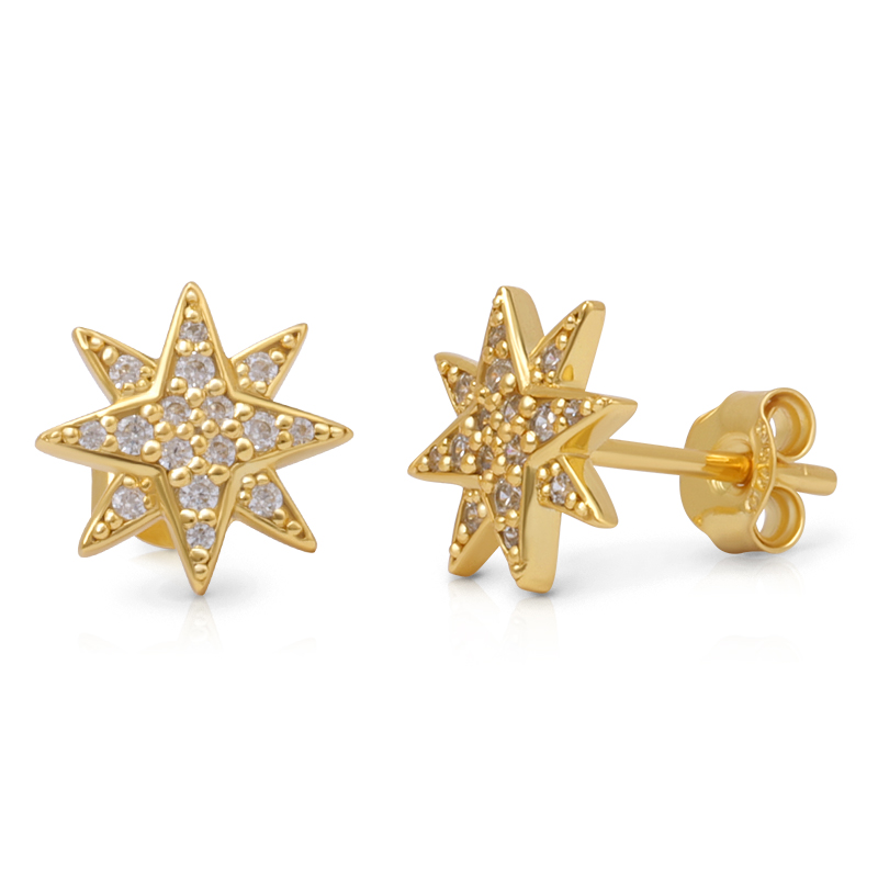 Eight-pointed Star Stud Earring 1