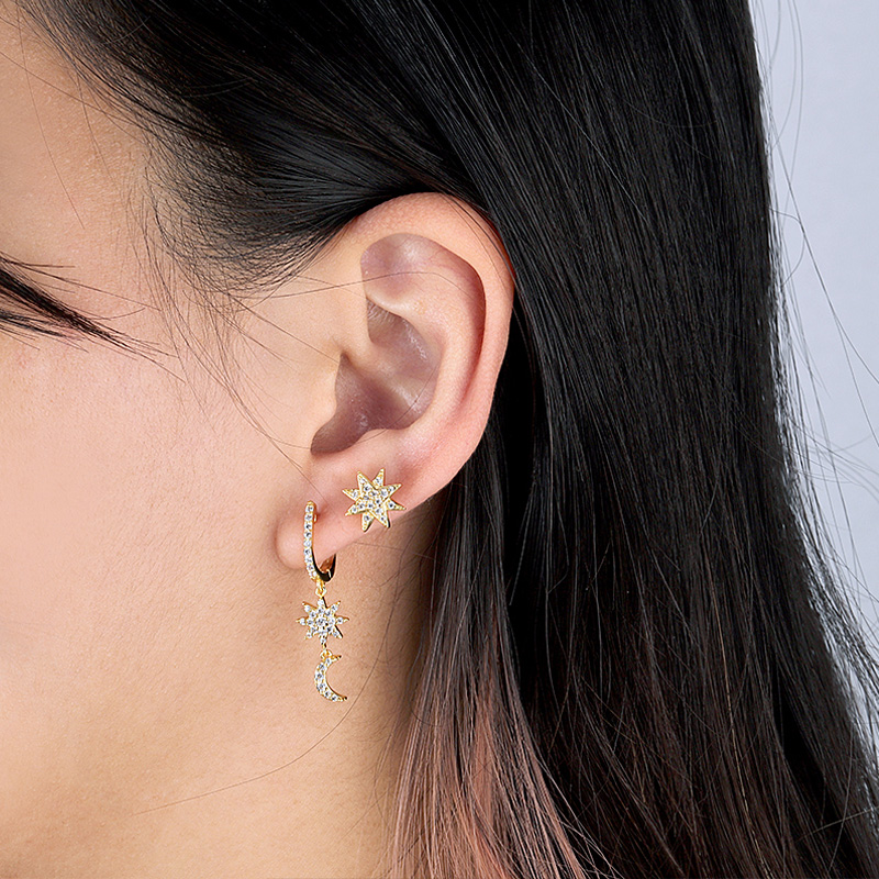 Eight-pointed Star Stud Earring 3