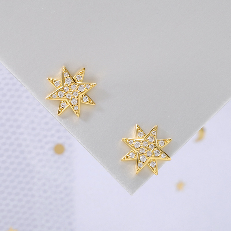 Eight-pointed Star Stud Earring 9