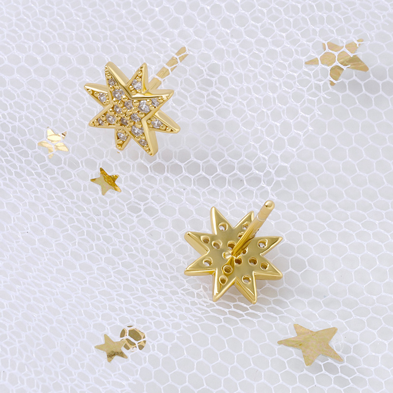 Eight-pointed Star Stud Earring 6