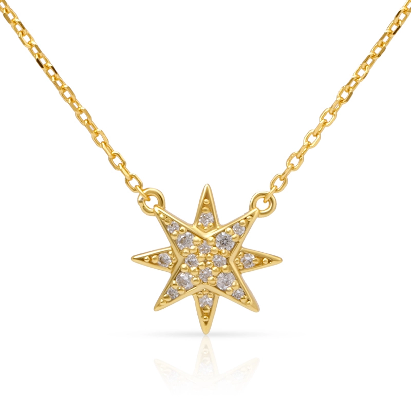 Eight-pointed Star Diamond Necklace 1