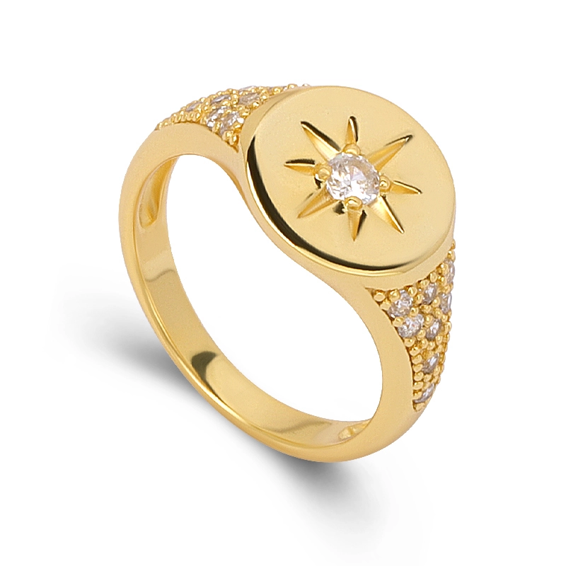Star Pave Signet Ring 1