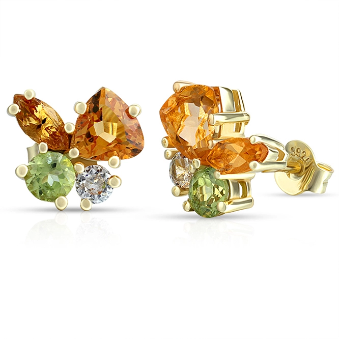 Butterfly Citrine Stud Earrings 1