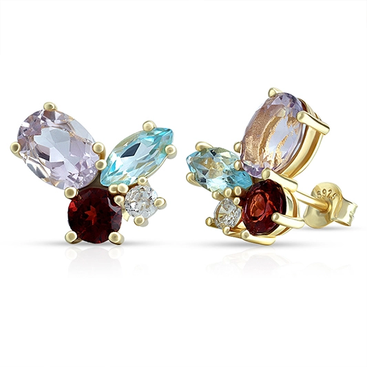 Butterfly Amethyst Oval Earrings 1