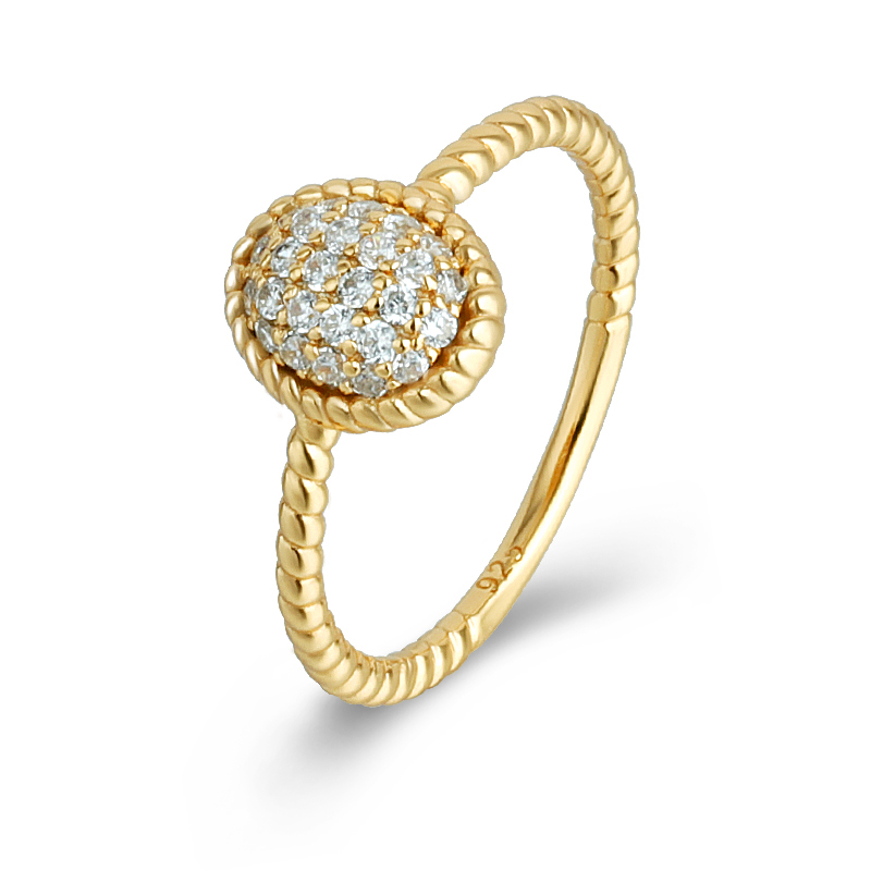 Oval Retro CZ Twisted Ring 1