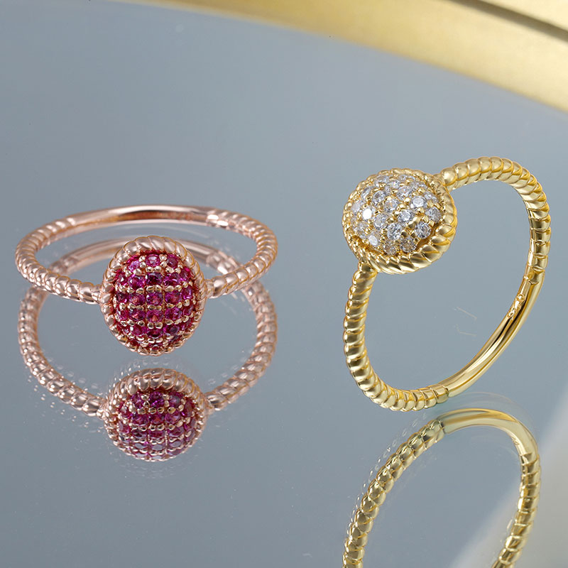 Oval Retro CZ Twisted Ring 2