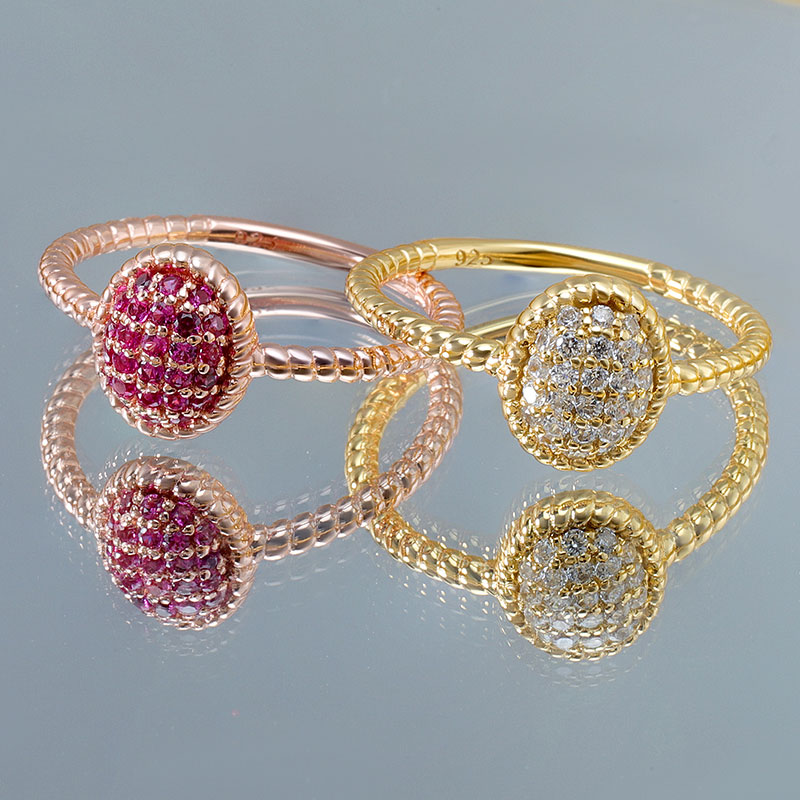 Oval Retro CZ Twisted Ring 3