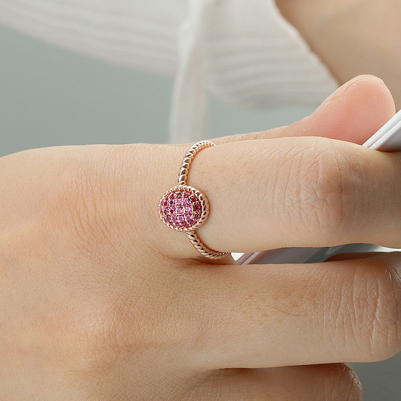Oval Retro CZ Twisted Ring 5