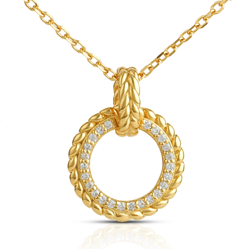 Retro Geometrical Lucky Hollow Circle Necklace 1