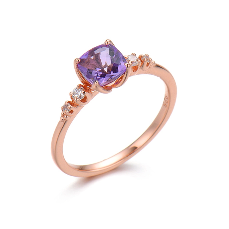 Brazil Amethyst Cushion Ring 1