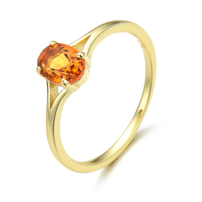 Orange Oval Garnet Ring 1