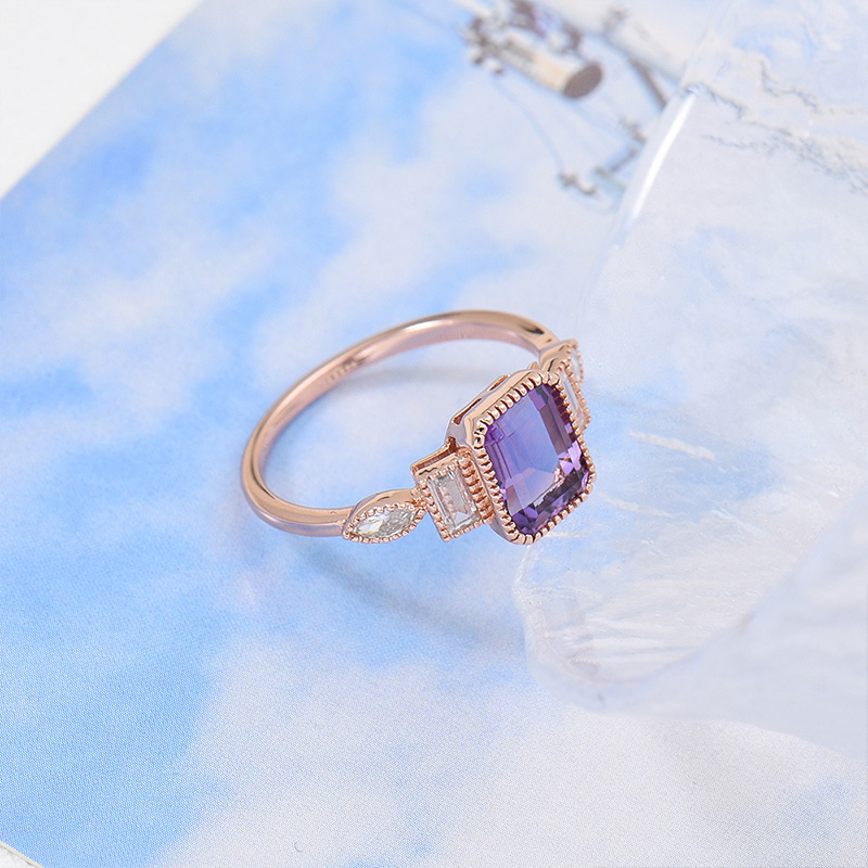 Octagon Sky Blue Topaz Ring 5