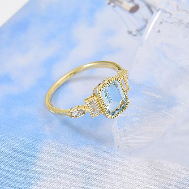Octagon Sky Blue Topaz Ring 3
