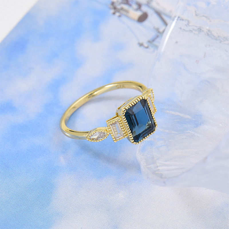 Octagon Sky Blue Topaz Ring 4
