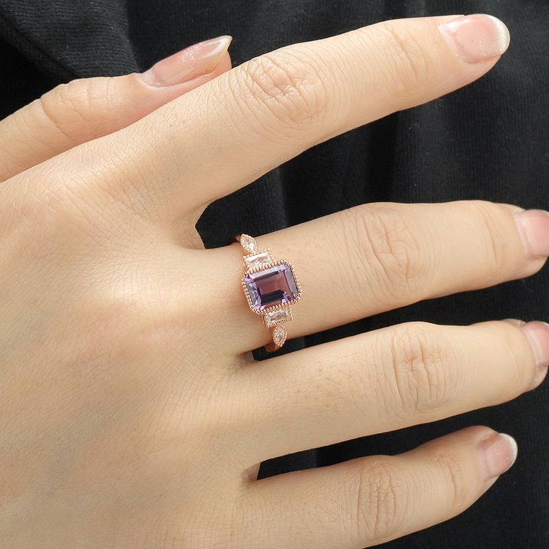 Octagon Sky Blue Topaz Ring 7