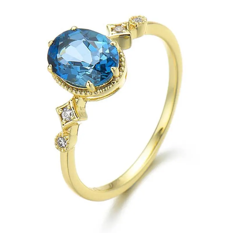 Oval London Blue Topaz Ring 1