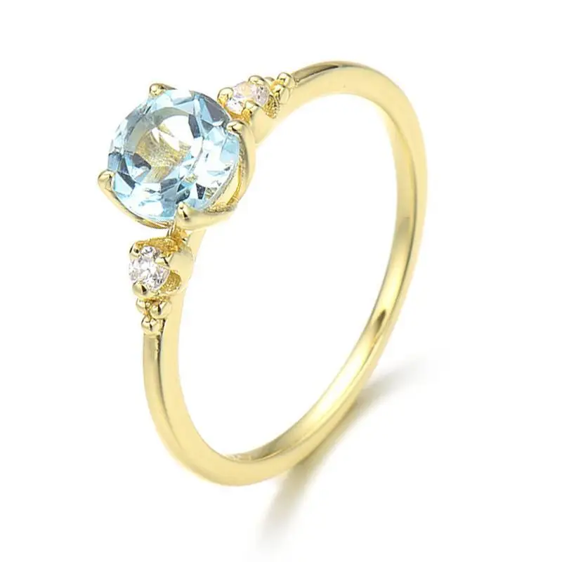 Round Blue Topaz Ring 1