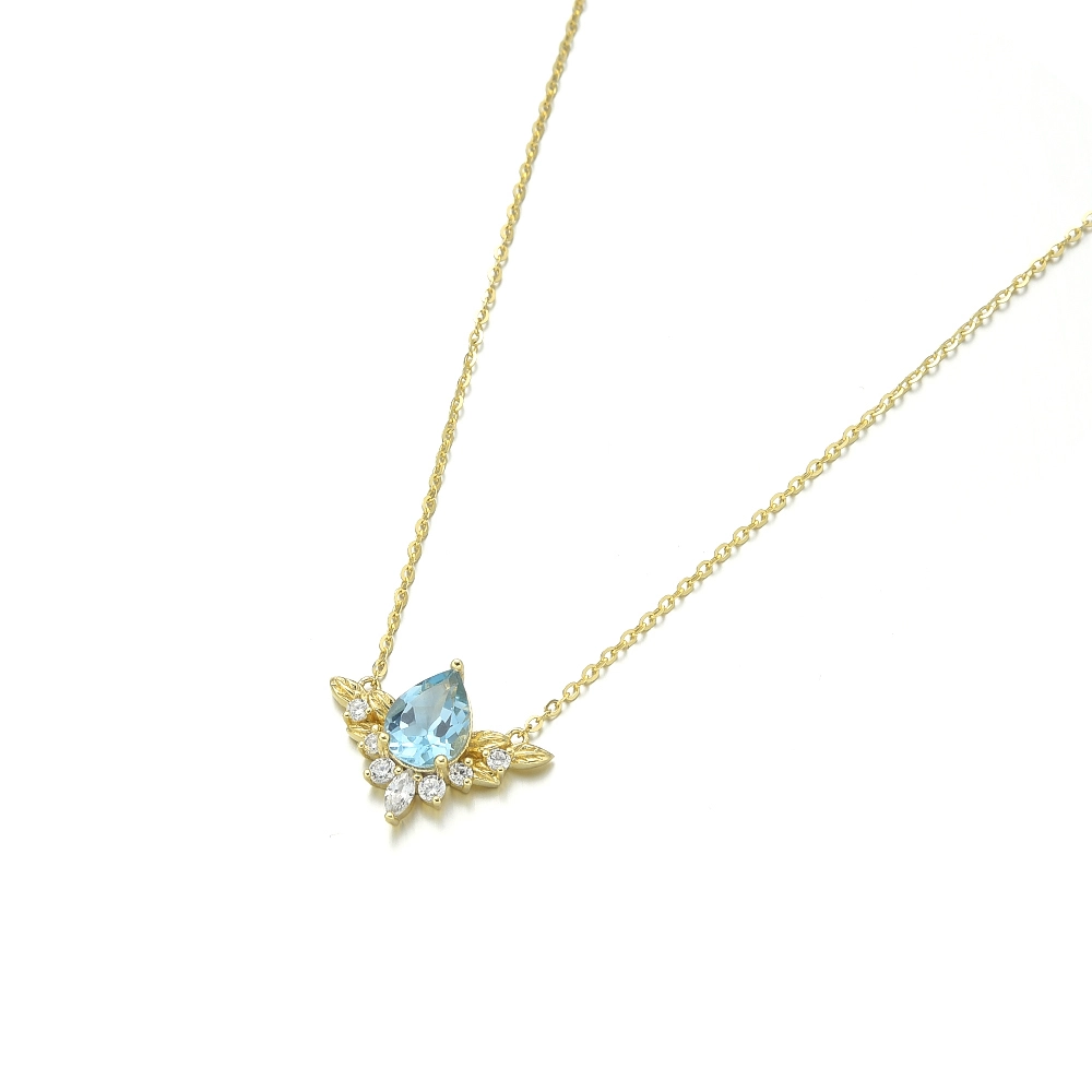 Sky Blue Topaz Pendant Necklace 1