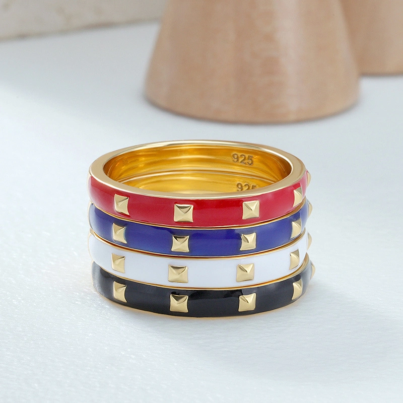 Colorful Enamel Rings 1