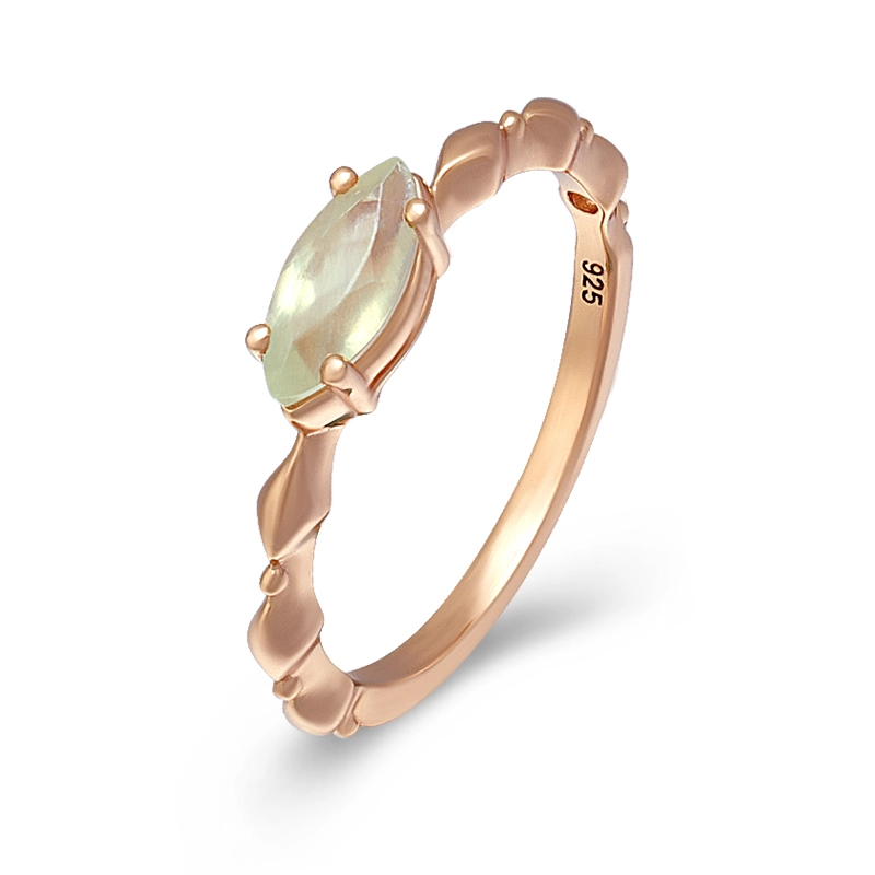 Marquise Prehnite Stone Ring 1