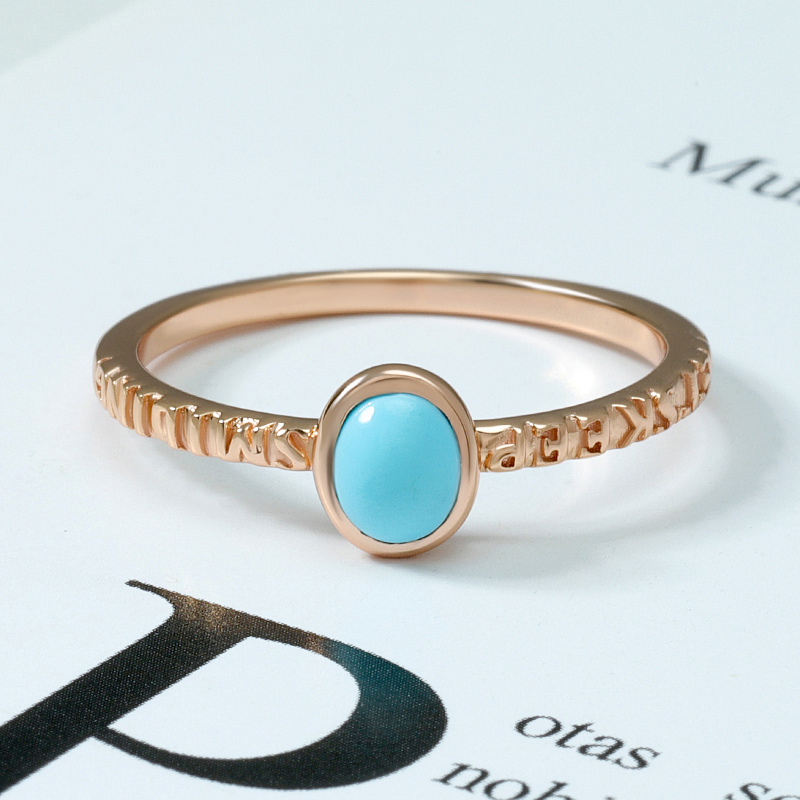 Retro Oval Turquoise Ring 3