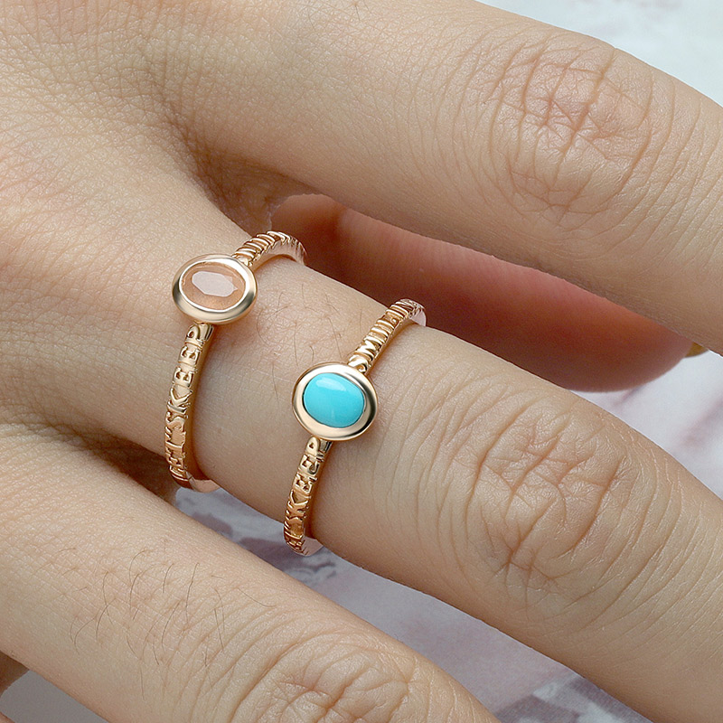 Retro Oval Turquoise Ring 8