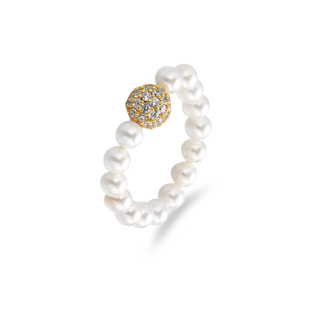 Ice Out Ball Shell Pearl Ring 1