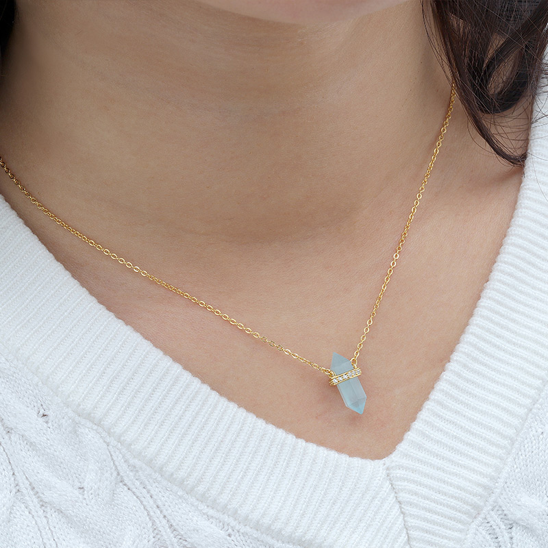 Hexagon Gem Rock Necklace 6
