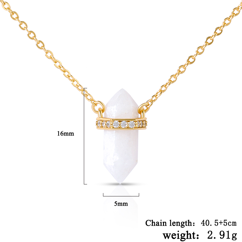 Hexagon Gem Rock Necklace 10
