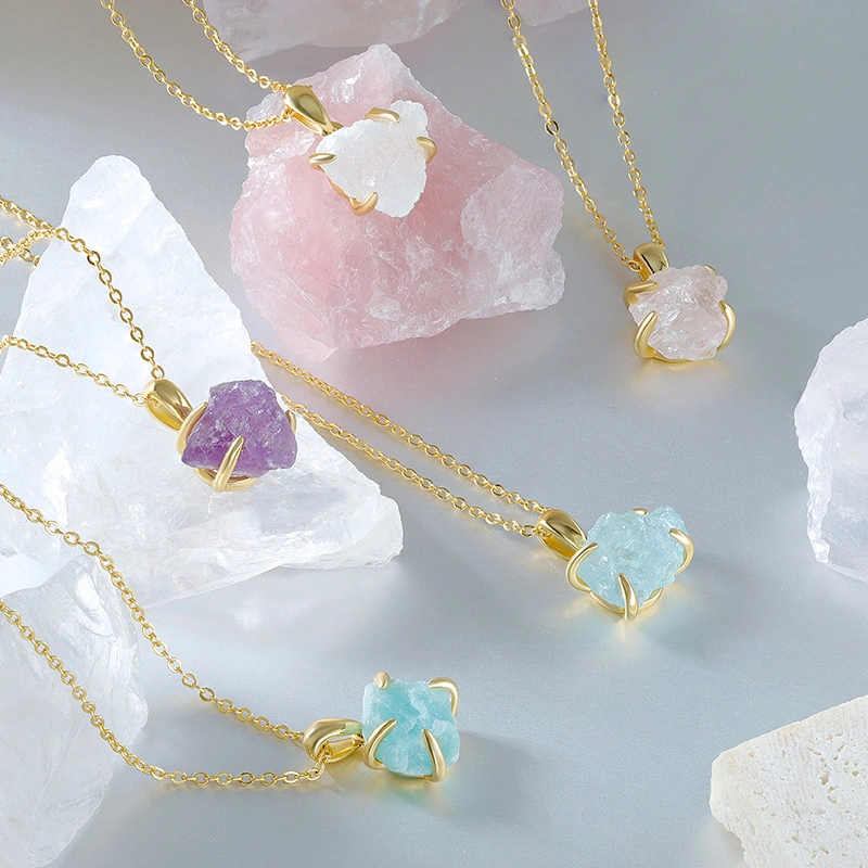 Irregularly Gem Rock Necklace 1