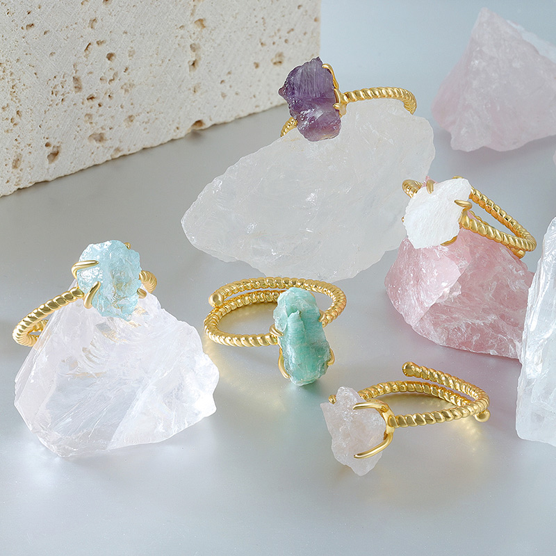 Irregular Hexagon Amethyst Ring 10